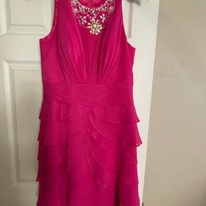 Chiffon fuchsia custom made dress from Light in the Box.